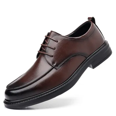 Men's Fashion Casual Round-Toe Business Leather Shoes Low Top