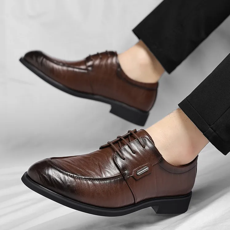 Men'S Fashion Casual Solid Color Business Leather Shoes