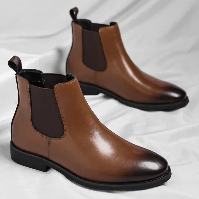 Men's Fashion Casual Vintage Pointed-Toe Leather Boots