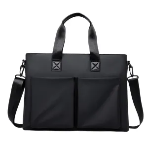 Men Fashion Casual Waterproof PU Shoulder Handbag Business Briefcase 10 Inches