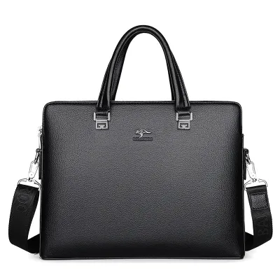 Men Fashion Casual PU Leather Shoulder Handbag Business Briefcase