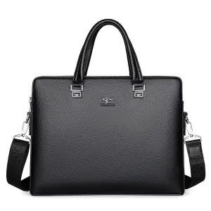 Men Fashion Casual PU Leather Shoulder Handbag Business Briefcase