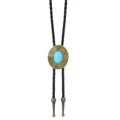 Men Fashion Retro Boho Braided Rope Adjustable Bolo Tie Necklace