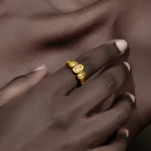 Women Geometric Zircon 316L Stainless Steel Fashion Ring