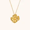 Middle Vintage Floral Pendant Necklace-Gold