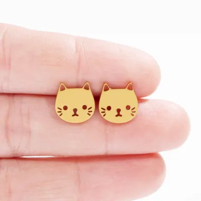 Women's Cute Cat Shape 316L Stainless Steel Fashion Earrings