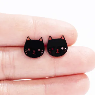 Women's Cute Cat Shape 316L Stainless Steel Fashion Earrings