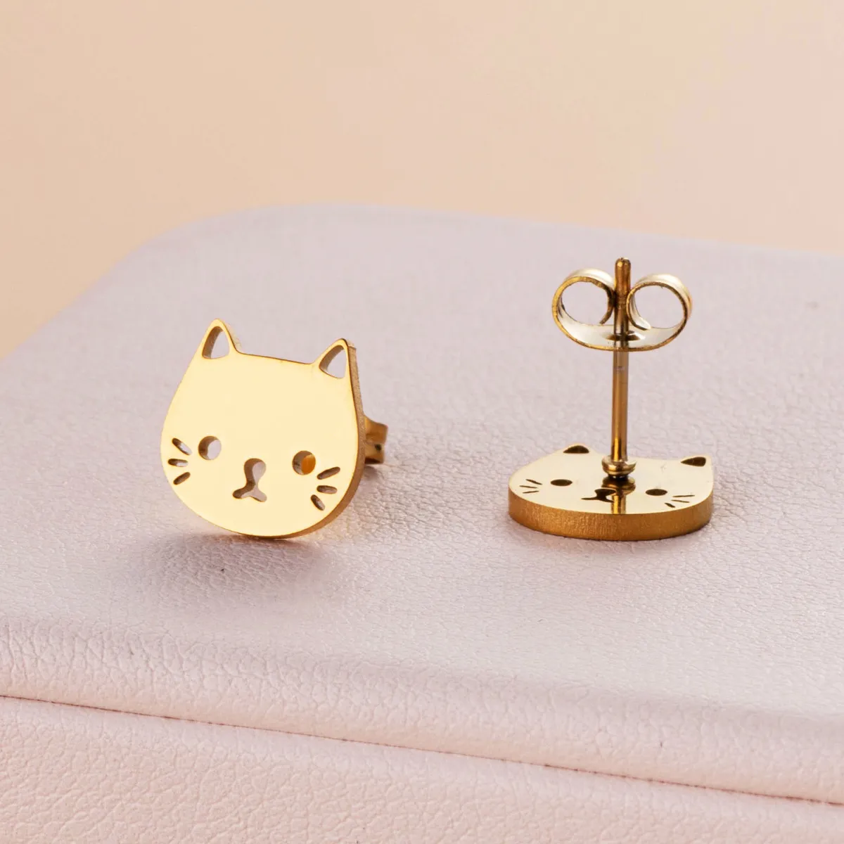 Women's Cute Cat Shape 316L Stainless Steel Fashion Earrings