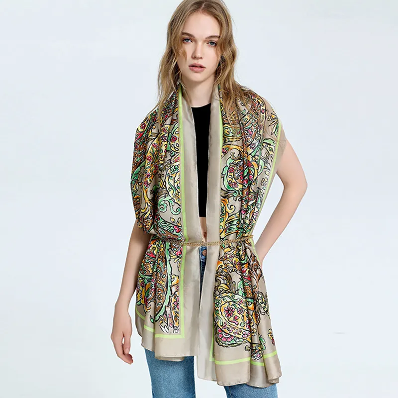 Women's Fashion Casual Cashew Printed New Silk Long Scarf