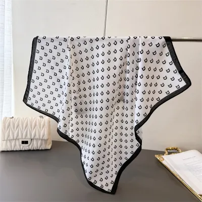 Women Fashion Casual Cashew Herringbone Cotton Linen Square Silk Scarf