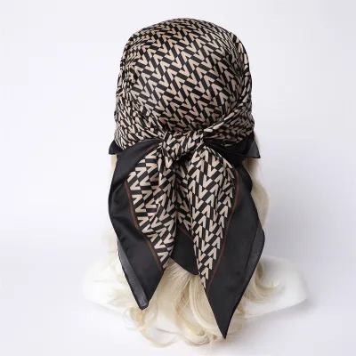 Women Fashion Printed Colorblock Square Scarf 90cm
