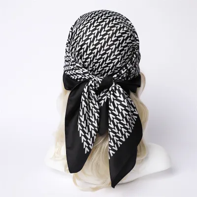 Women Fashion Printed Colorblock Square Scarf 90cm