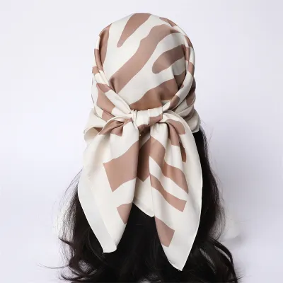 Women Fashion Printed Colorblock Square Scarf 90cm