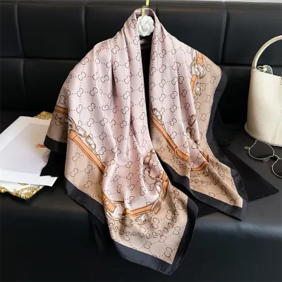 Women Fashion Printed Colorblock Square Scarf 90cm