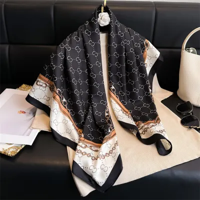 Women Fashion Printed Colorblock Square Scarf 90cm