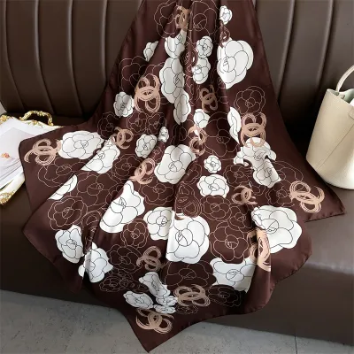 Women Fashion Printed Colorblock Square Scarf 90cm