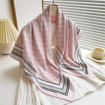 Women Fashion Printed Colorblock Square Scarf 90cm