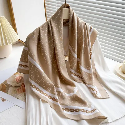 Women Fashion Printed Colorblock Square Scarf 90cm