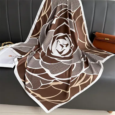 Women Fashion Printed Colorblock Square Scarf 90cm
