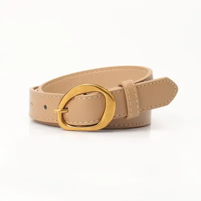 Women Fashion Casual Simple Solid Color Pin Buckle Faux Leather Belt