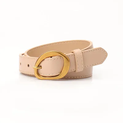 Women Fashion Casual Simple Solid Color Pin Buckle Faux Leather Belt
