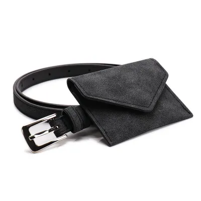 Women's Fashion Creative Solid Color Waist Bag Belt with Pin Buckle