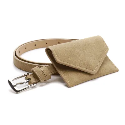 Women's Fashion Creative Solid Color Waist Bag Belt with Pin Buckle