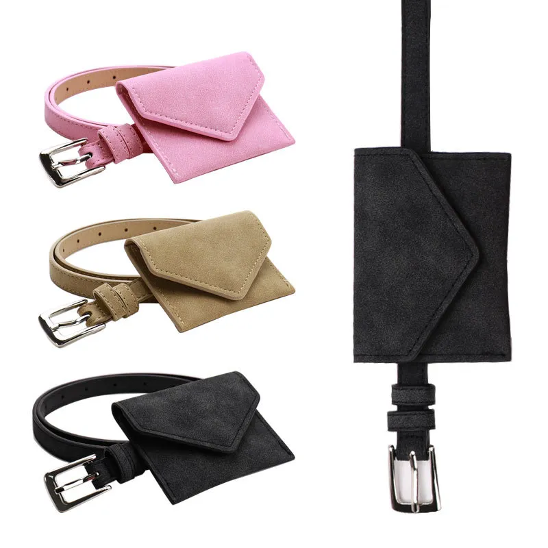 Women's Fashion Creative Solid Color Waist Bag Belt with Pin Buckle