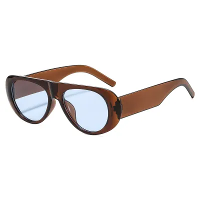 Women's Fashion Oversized Elliptical Frame Casual Sunglasses
