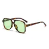 Tortoiseshell Frame, Green Lenses