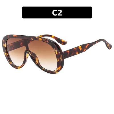 Women Fashion Casual Big Frame Aviator Sunglasses PC Lens