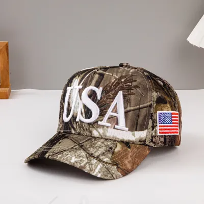 Men's Fashion Casual Camouflage Usa Embroidery Baseball Cap