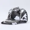 Grey White Camouflage Tassel Rhinestones