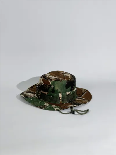 Men Fashion Casual Camouflage Outdoor Bucket Hat Acrylic Dome