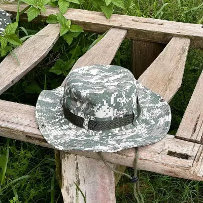 Men Fashion Casual Camouflage Outdoor Bucket Hat Acrylic Dome