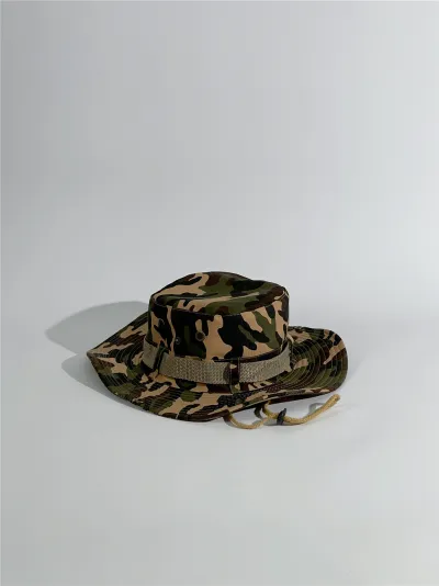 Men Fashion Casual Camouflage Outdoor Bucket Hat Acrylic Dome