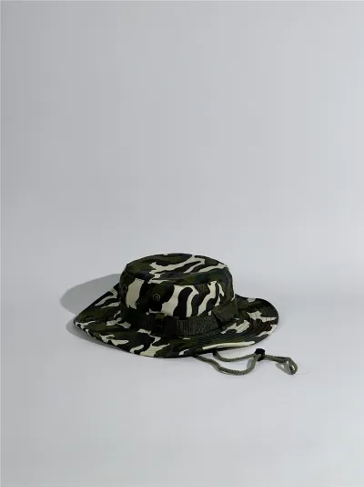 Men Fashion Casual Camouflage Outdoor Bucket Hat Acrylic Dome