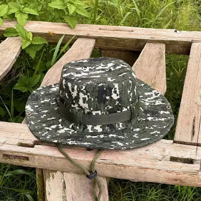 Men Fashion Casual Camouflage Outdoor Bucket Hat Acrylic Dome