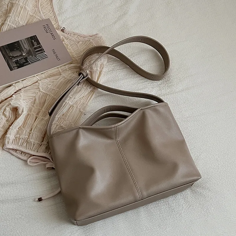 Women Fashion Casual Large Capacity Crossbody PU Tote Bag with Zipper