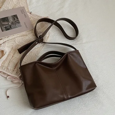 Women Fashion Casual Large Capacity Crossbody PU Tote Bag with Zipper