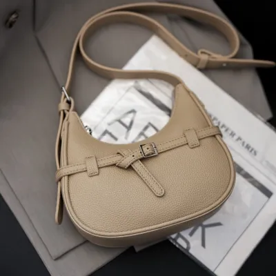 Women Fashion Casual Solid Color Litchi Pattern Crossbody Bag Zipper Closure