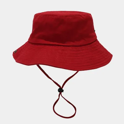 Fashion Retro Solid Color Washed Cotton Big Brim Flat Top Bucket Hat