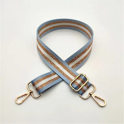 Fashion Bright Gold Line Adjustable Strap Bag Accessories