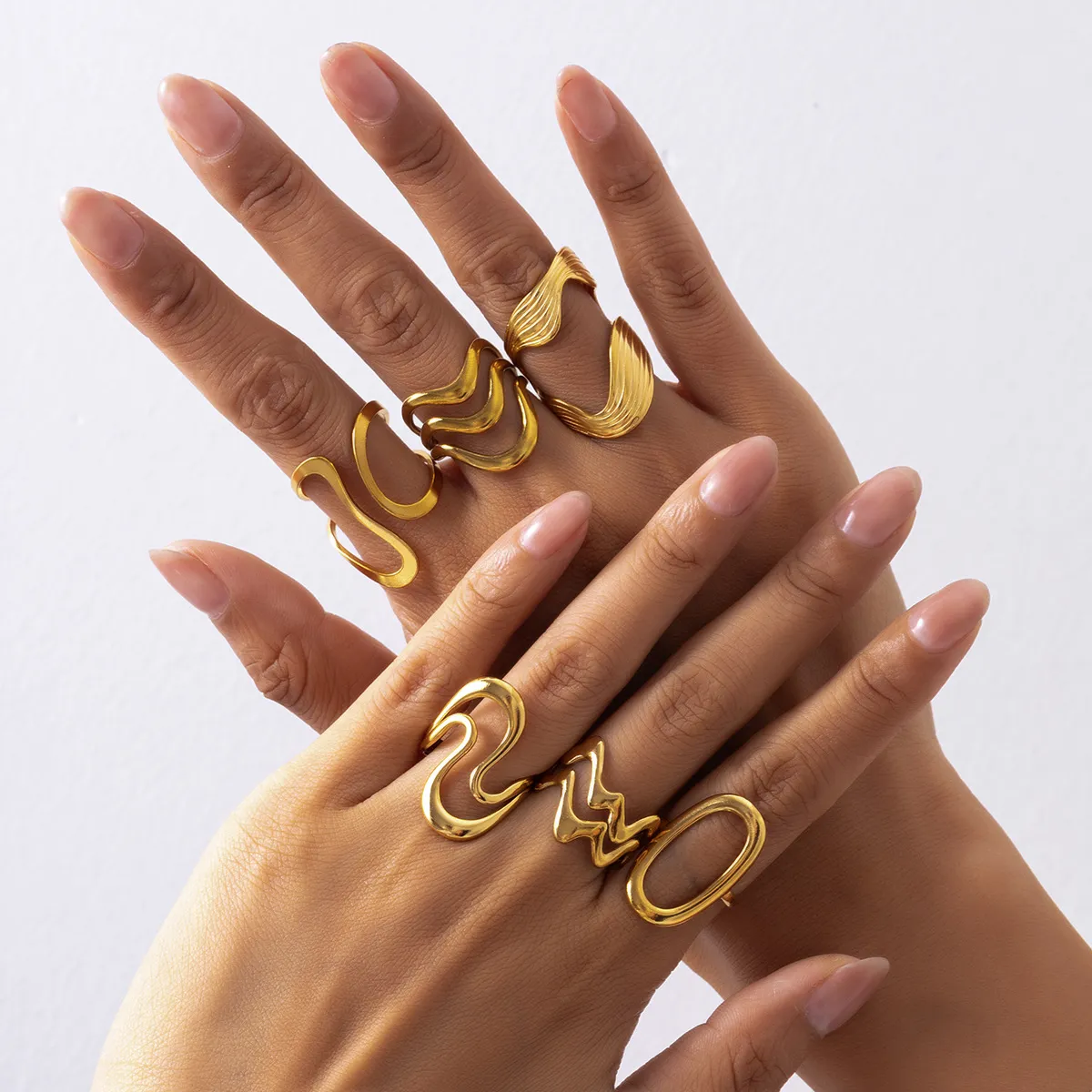Women's Fashion Stainless Steel Geometric Irregular Ring
