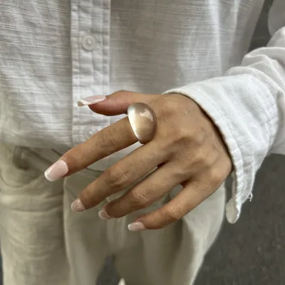 Women's Fashion Multicolor Geometric Resin Acrylic Ring