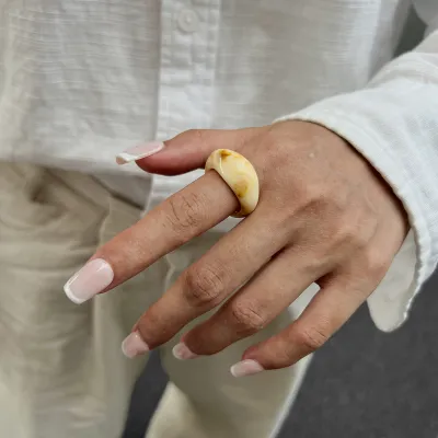 Women's Fashion Multicolor Geometric Resin Acrylic Ring