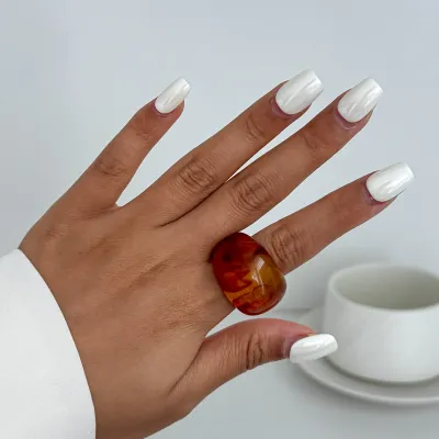 Women's Fashion Multicolor Geometric Resin Acrylic Ring