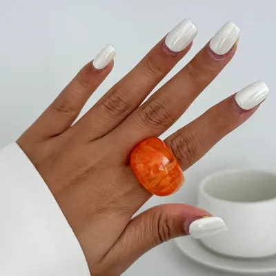 Women's Fashion Multicolor Geometric Resin Acrylic Ring