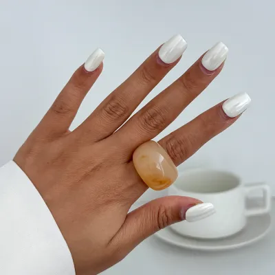Women's Fashion Multicolor Geometric Resin Acrylic Ring