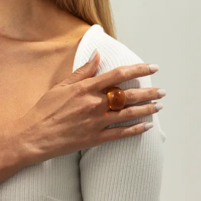 Women's Fashion Multicolor Geometric Resin Acrylic Ring
